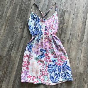 Yumi Kim White Tropical Mini Dress, size Small